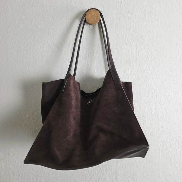 J. Crew Unstructured Large Berkeley Suede Tote Bag Cocoa Brown NWT - Picture 11 of 16
